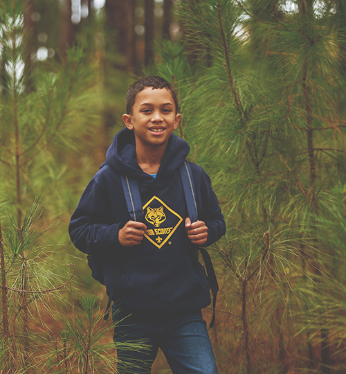 Hiking in the woods